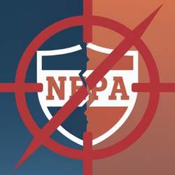 NEPA badge in crosshairs