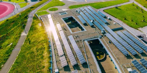 School solar panel roof
