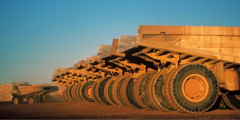 Uranium mining trucks