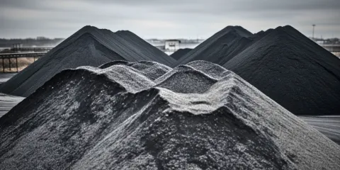 Piles of coal ash