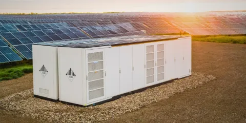 Battery storage on solar farm