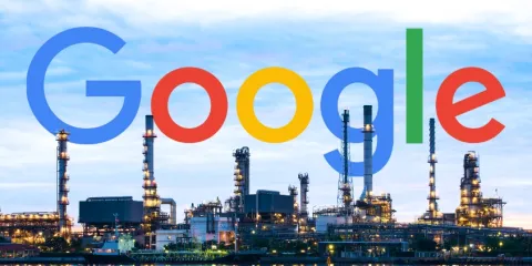 Gas plant and Google logo