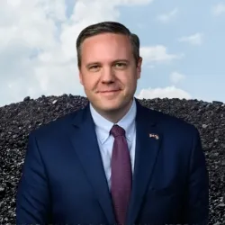 Jeff Hurd and backdrop of coal