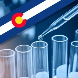 Science lab with Colorado flag